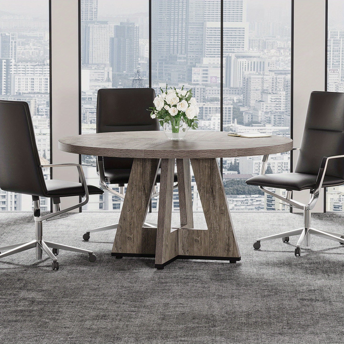Eettafel – Dinertafel – Tafeltje – Keukentafel – Ronde Tafel – 119 cm Diameter – Ruimtebesparend MDF & Spaanplaat