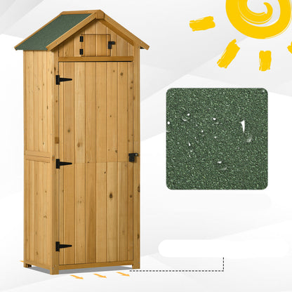 Tuinschuur – Opbergschuur – Tuinhuisje – Berging – Houten Schuur – Compact Formaat 77x54x179 cm – Asfalt Dak & Ramen – Geel/Groen