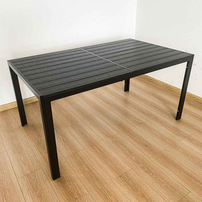 Tuintafel – Buitentafel – Terrastafel – Buiten eettafel – Metaal En Hout – Stevig Gepoedercoat Frame – Ruim 150x90 cm – Weerbestendig Design