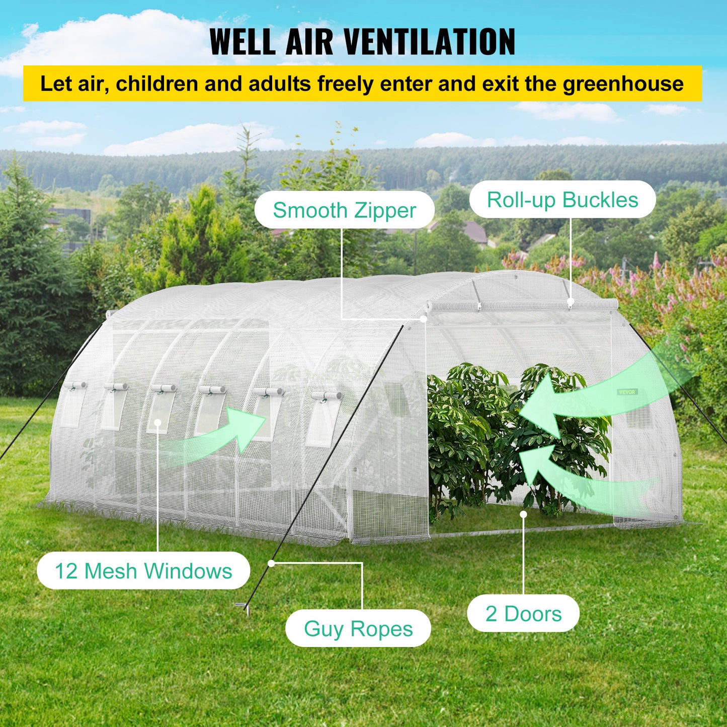 Kas – Kweekkas – Tunnelkas – Broeikas – Plantenkas – Gegalvaniseerd Stalen Frame – 6x3x2 Meter Groot