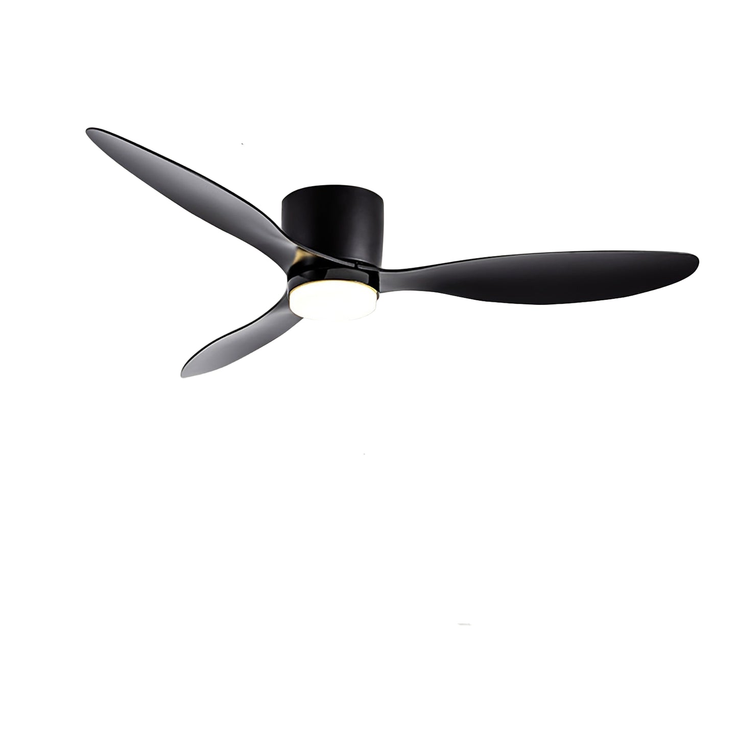 Plafondventilator – Plafondlamp – Plafonniere – Ventilatorlamp – Verlichtingsarmatuur – Zwart – Afstandsbediening – Halve-opbouw Kunststoff