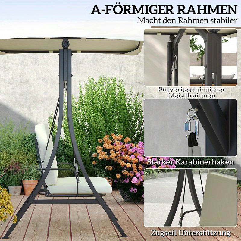 Heavy duty porch swing chair suitable for patio, yard, garden, lawn, Patio Furniture, Adjustable Canopy, Weatherresistant Material, Rocking Chair, Familyfriendly Seating