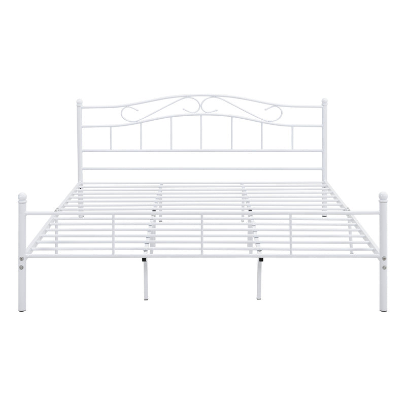 Metalen Bed – Stalen Bedframe – Industrieel Bed – Slaapbank – Lattenbodem – Mat Zwart – 160 x 200 cm – Stevig & Onderhoudsvriendelijk