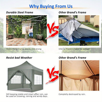 Pop-up Partytent 3×3 meter – Vouwtent – Eventtent – Marktstand – Tuinentent – Zwart – Waterdicht Met UPF 50+ – Inclusief 4 Zijwanden En Rollerbag