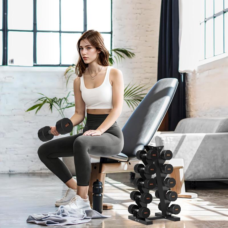Halterschijfrek – Dumbbellrek – Gewichtenrek – Halterrek – Opbergrek – Stalen Frame – Stevig En Compact – Capaciteit 100 Kg – 5 Niveaus – Zwart 66x35x33 cm