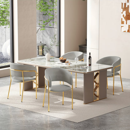 Eetkamerstoelen – Stoelen – Bamboestoelen – Dining Chairs – Bureaustoelen – Set van 4 – Modern Grijs – Zachte Kussens – Duurzaam Bamboe – Comfortabel & Ruimtebesparend