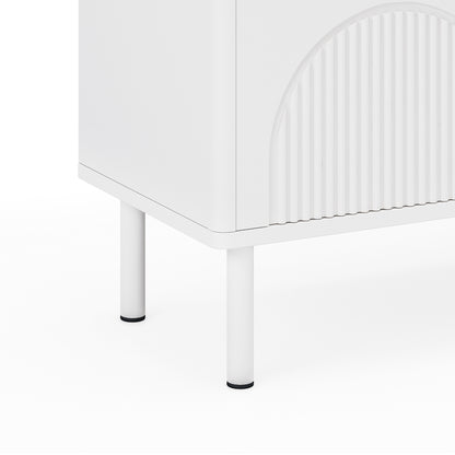 TV-Meubel – Lowboard – TV-Kast – Mediameubel – Opbergmeubel – Mat Wit – 4 Deuren – Kabelmanagement – 180x40x52 cm
