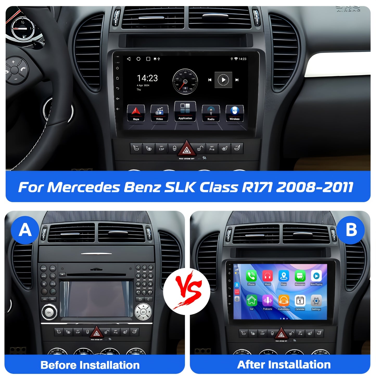 Autoradio – Auto Radio – 2 DIN Radio – 2DIN Autoradio – DAB+ Radio – 9 Inch IPS Touchscreen – Android 15 Systeem – Wireless CarPlay & Android Auto