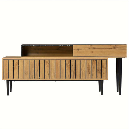 Tv Meubel – TV Kast – TV Dressoir – TV Meubelen – TV Kasten – Hardhouten Nerfstructuur – Compact Met Ruime Opslag