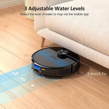 Robotstofzuiger – Robotvacuum – Dweilrobot – Stofzuigrobot – Slimme Robot – 4000Pa Zuigkracht – 150 Minuten Gebruikstijd – 24 No-Go Zones – Stil 56dB