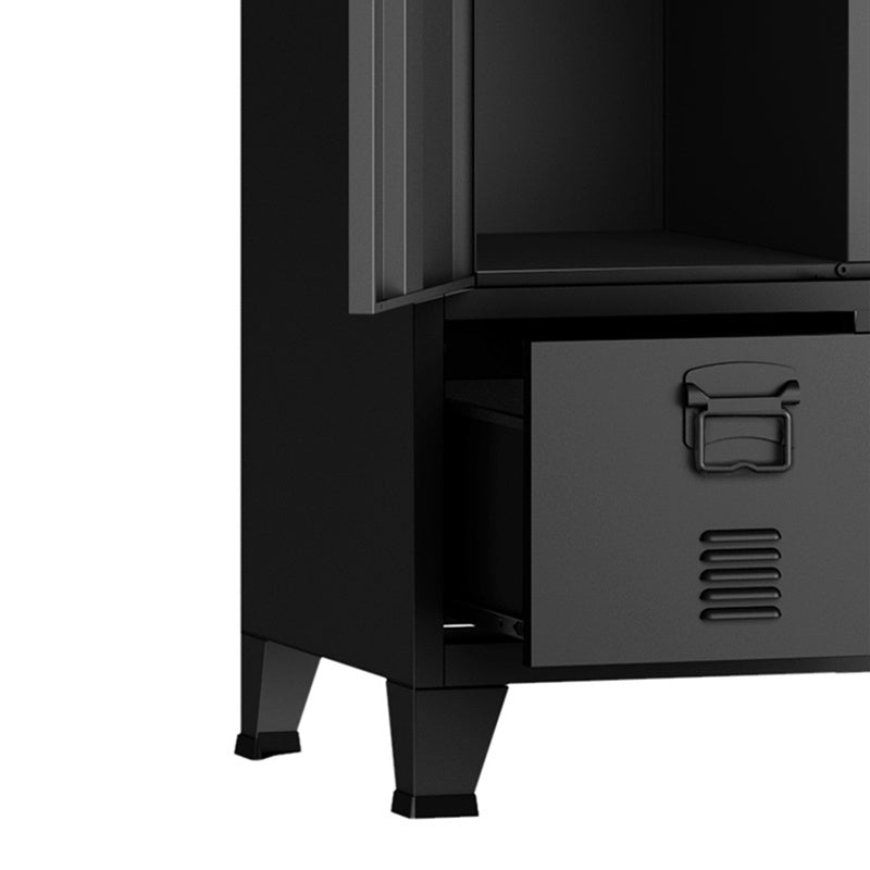 Stalen Kledingkast – Garderobekast – Opbergkast – Kledingrek – Kledingstation – Industrieel Design – Ventilatie Deuren – 180 x 90 x 40 cm – Stevige Stalen Constructie