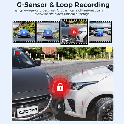4K Dashcam – Autoschermcamera – Rijcamera – Frontcamera – Achtercamera – 170° Breedzicht – 5G WiFi Met GPS & Spraakbesturing – Inclusief 64GB Kaart