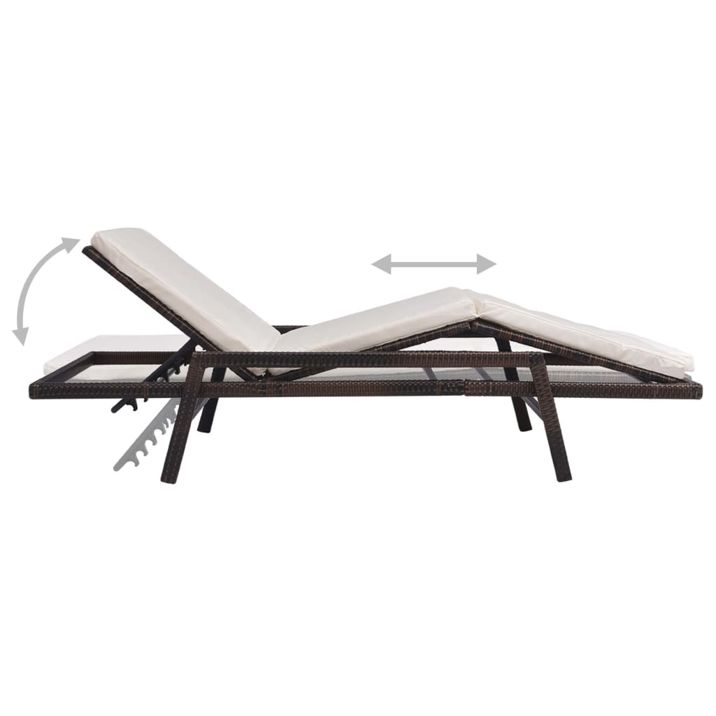 Verstelbare Ligstoel – Ligbed – Tuinstoel – Relaxstoel – Rattan Stoel – Verstelbare Rugleuning – Weerbestendig PE Rattan