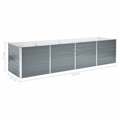 Verhoogd Plantenbed Tuin – Tuinbak Kweekbak Groei Bak Plantbak – Verhoogde Kweekbak – Metalen Plantenbak – Hoogte 77 cm – Gegalvaniseerd Staal – Groot 320x80 cm – Weerbestendig Buitengebruik