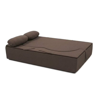 Slaapbank – Bedbank – Sleeperbank – Klapbank – Bankbed – Bruin – Memory Foam – Wasbare Afneembare Hoes – 200x100 cm – Comfortabel Scandinavisch Design