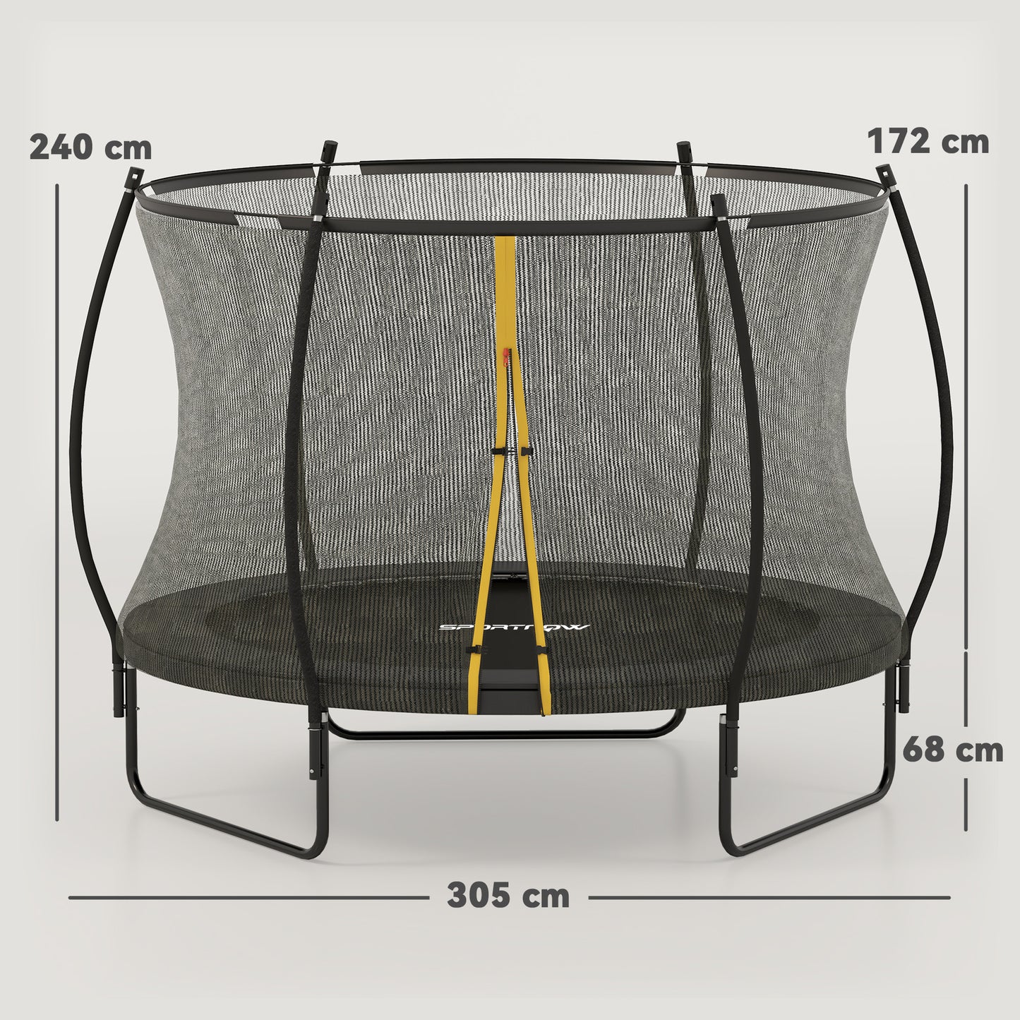 Tuintrampoline – Springkussen – Outdoor Trampoline – Speeltoestel – Veiligheidstrampoline – Ø 305 cm – Veiligheidsnet – 54 Stalen Veren – U-vormige Stalen Poten