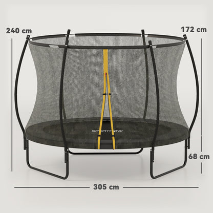 Tuintrampoline – Springkussen – Outdoor Trampoline – Speeltoestel – Veiligheidstrampoline – Ø 305 cm – Veiligheidsnet – 54 Stalen Veren – U-vormige Stalen Poten