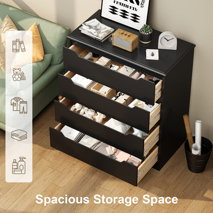 Witte 4-Ladenkast – Opbergkast – Ladekast – Dressoir – Bergkast – Stabiele Houten Constructie – Ruime 3,2+ Cu Ft Opbergruimte