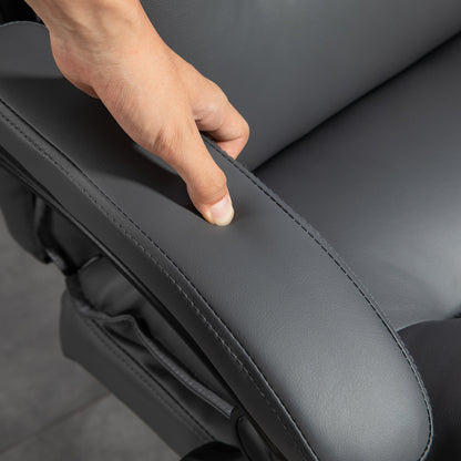Ergonomische Bureaustoel – Bureaustoel – Werkstoel – Kantoorstoel – PC Stoel – Verstelbare Zithoogte 55-63 cm – Kunstleren Bekleding Donkergrijs