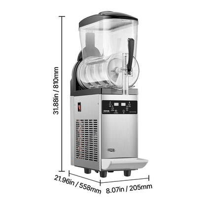 Slushiemachine – IJsdrankjesmaker – Smoothiemachine – Cocktailmachine – 12 Liter Capaciteit – Slush Machine - Temperatuurregeling – Roestvrijstalen Behuizing