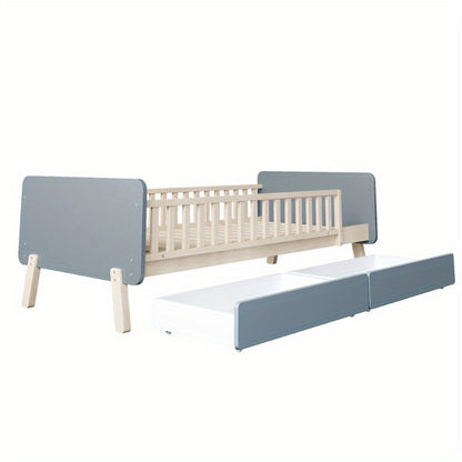 Eenpersoonsbed – 1-Persoonsbed – Stapelbed – Kinderbed – Ledikant – Metaal Frame – Stoffen Hoofdbord – 140x200 cm – Max 300 kg Belastbaar