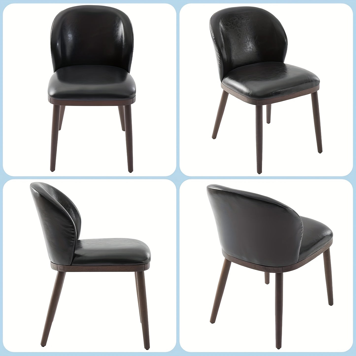 Eetkamerstoelen – Stoelen – Keukenstoelen – Kuipstoelen – Zwarte Stoelen – Modern Bekleed – Ergonomische Rugleuning – Metalen Frame – Draagvermogen 120 kg – Set van 2