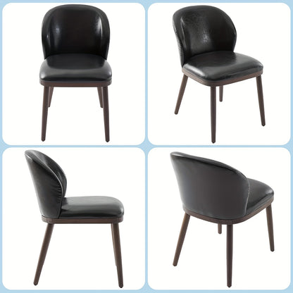 Eetkamerstoelen – Stoelen – Keukenstoelen – Kuipstoelen – Zwarte Stoelen – Modern Bekleed – Ergonomische Rugleuning – Metalen Frame – Draagvermogen 120 kg – Set van 2