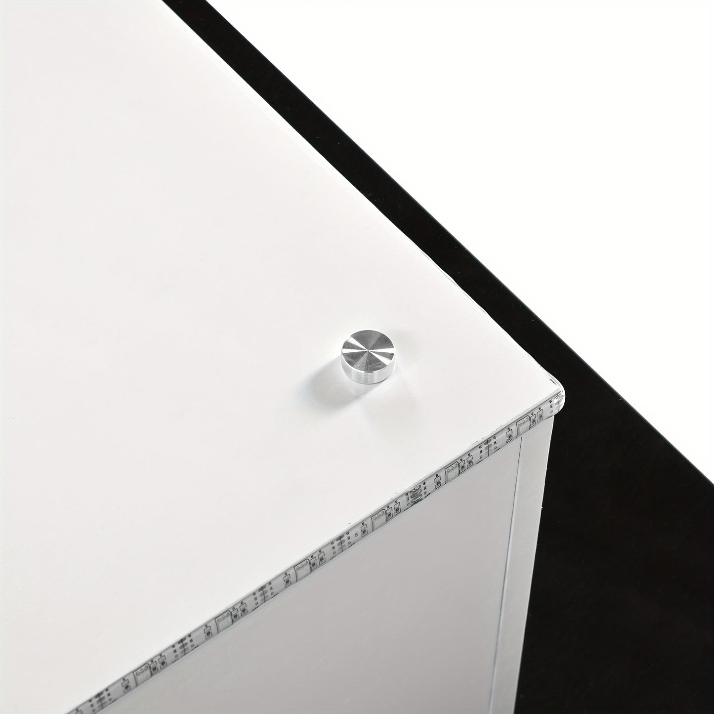 Coffee Table, High Gloss Glass Coffee Table, Movable Coffee Table With Swivel Wheels