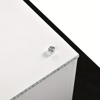 Coffee Table, High Gloss Glass Coffee Table, Movable Coffee Table With Swivel Wheels