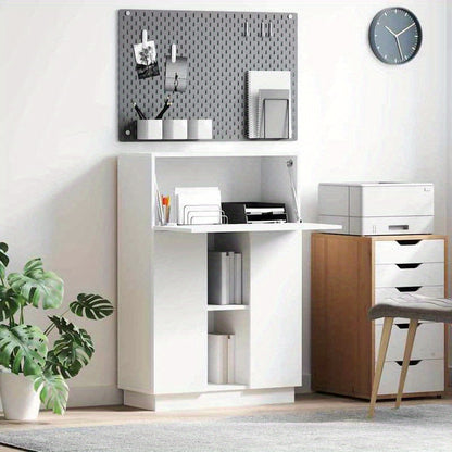 Opbergtafel – Werktafel – Bureau – Studietafel – Schrijfmeubel – Wit – Lade Opbergruimte – Strak Design