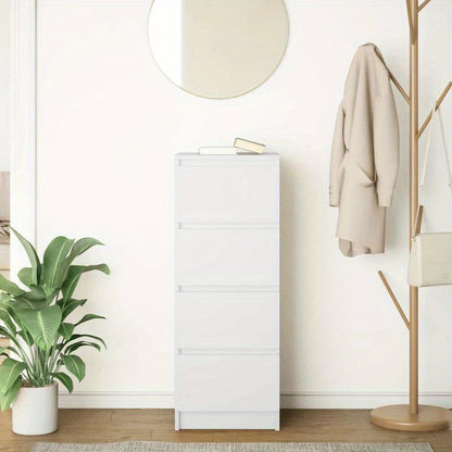 Dressoir – Kast – Opbergmeubel – Ladekast – Sideboard – Wit – Compact 37,5x35x99 cm – Hoogwaardige Hout & Kunstplaat