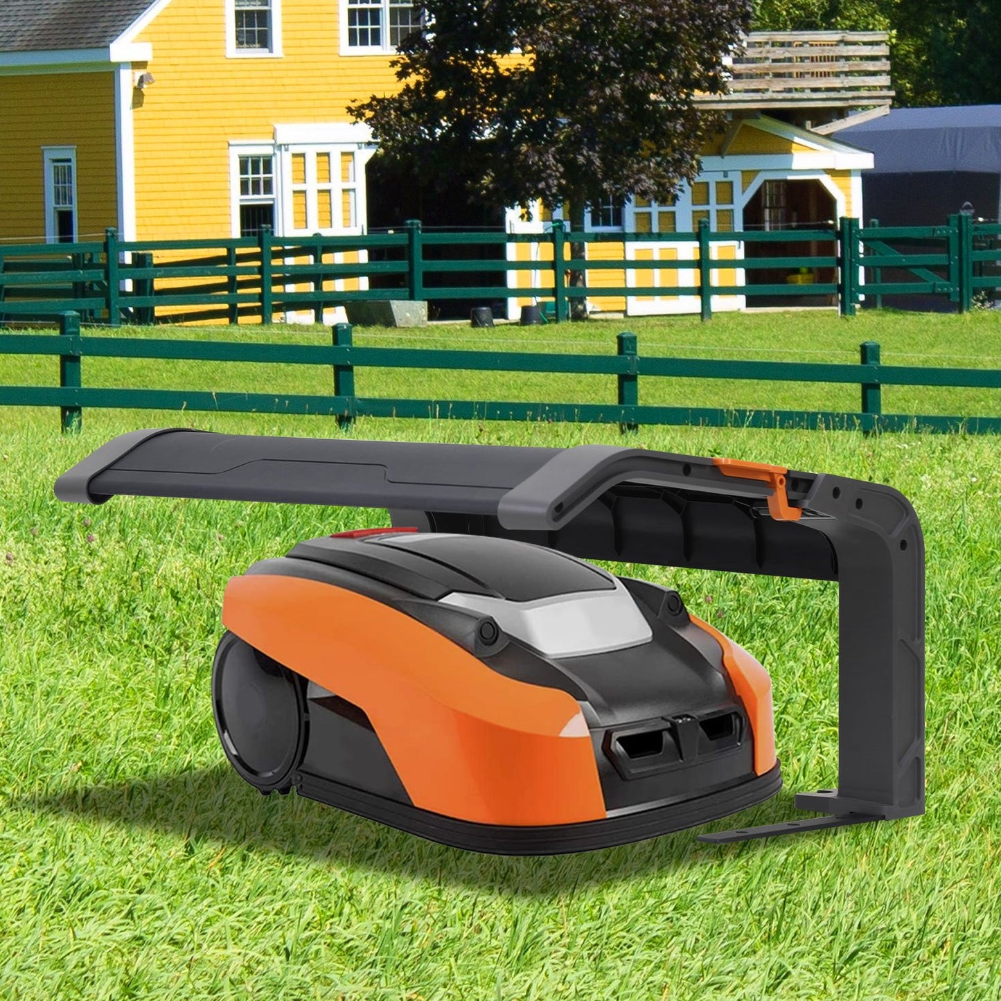 Robot Lawn Mower Garage, Folding Lawn Mower Garage, Garage for Robot Lawn Mowers, 72 x 56 x 36 cm, Easy Assembly, with Metal Feet, UV Protection