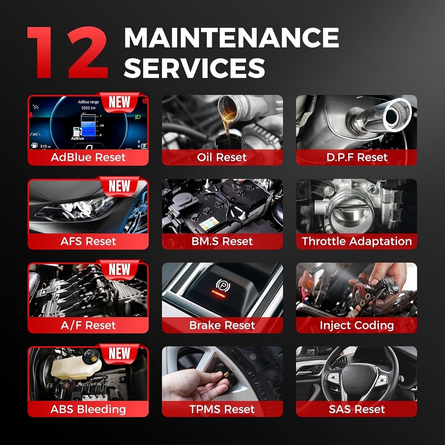 OBD2 Scanner – Autodiagnose Tool – Foutcode Lezer – Motor Diagnose – ABS Airbag Reset – Draadloos Opladen – Geschikt Voor 36V Voertuigen