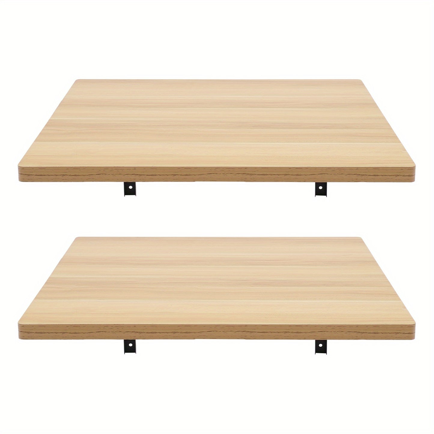 2pcs Wall Mounted Foldable Workbench with Heavy-Duty Metal Frame & Wood-Like Surface - Space-Saving Foldable Design, 29.94 KG Capacity, 59.94cm Wide Work Surface, Adjustable Height, Easy Install for Workshop, Garage, Home Off