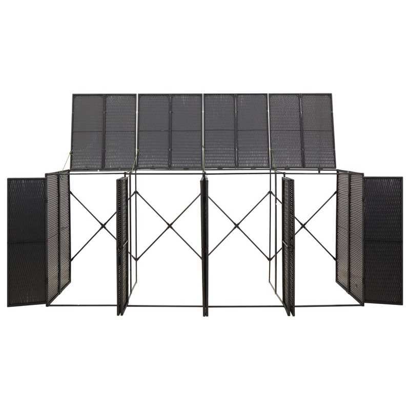 Prullenbakdeksel – Afvalbak Deksel – Vuilnisbak Cover – Afvalbak Hoes – Polyrattan Deksel Nero – Stevig Weerbestendig – Perfecte Pasvorm 274x80x117 cm