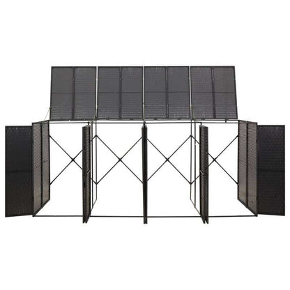 Prullenbakdeksel – Afvalbak Deksel – Vuilnisbak Cover – Afvalbak Hoes – Polyrattan Deksel Nero – Stevig Weerbestendig – Perfecte Pasvorm 274x80x117 cm