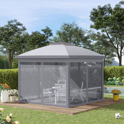 Pergola – Tuinkamer – Tuinoverkapping – Partytent – Vouwtent – 3,3 x 3,3 m – Dubbel dak met ventilatie – Inclusief 4 Afneembare Insectennetten