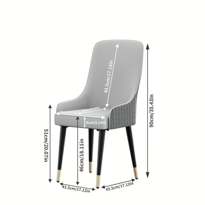 Eetkamerstoel – Stoel – Kuipstoel – Accentstoel – Comfortstoel – Set van 2 – Kunstleer Bekleding – Memory Foam Zitting – Carbon Stalen Frame – Hoge Rugleuning Met Leeuwenkopdetail