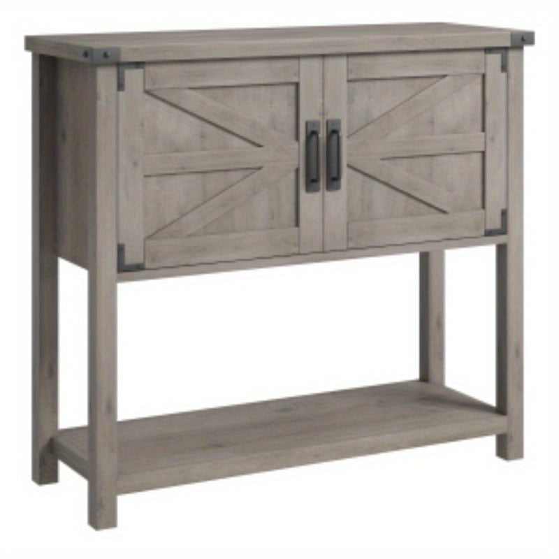 Kasttafel – Opbergkast – Dressoir – Bijzettafel – Buffetkast – Witte Houten Kasttafel Met Dubbele Deuren – Duurzame Constructie – Ruime Opbergruimte