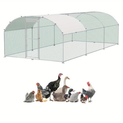 Kippenhok – Veldren – Buitenren – Pluimveestal – Dierenren – Gegalvaniseerd Staal – 3x6 Meter – Slotbare Deur – Koepeldak