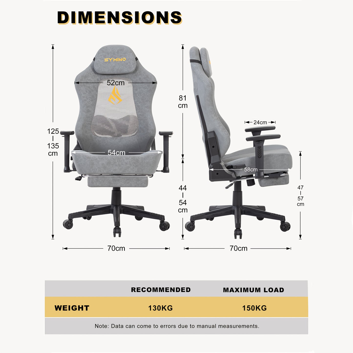 Ergonomische Bureaustoel – Kantoorstoel – Gamingstoel – Draaistoel – Werkstoel – Met Voetsteun en Lendensteun – PU Leder en Verstelbare Rugleuning