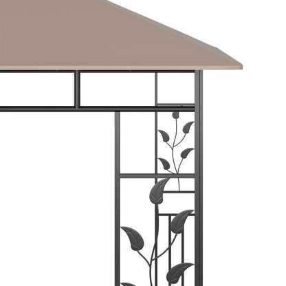 Tuinpaviljoen – Tuinkamer – Pergola – Prieel – Overkapping – Stevig Metalen Frame – Muskietennet Inclusief – 3x3x2,73 Meter – Taupe Kleur