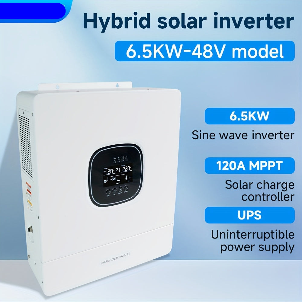 Hybride Omvormer – Zonne-Omvormer – Solar Inverter – Energie Omvormer – Zonnestroom Converter – 6500W Vermogen – 48V Batterijcompatibiliteit 80A – MPPT 120A 450V