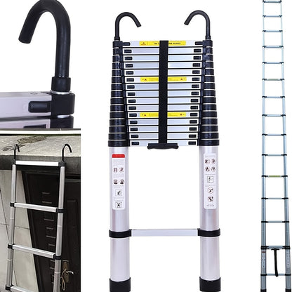 Telescopische Ladder – Uitschuifbare Ladder – Vouwladder – Inschuifbare Ladder – Opklapbare Ladder – 6,2 Meter Aluminium – Draagkracht 150 kg – Anti-slip Voeten
