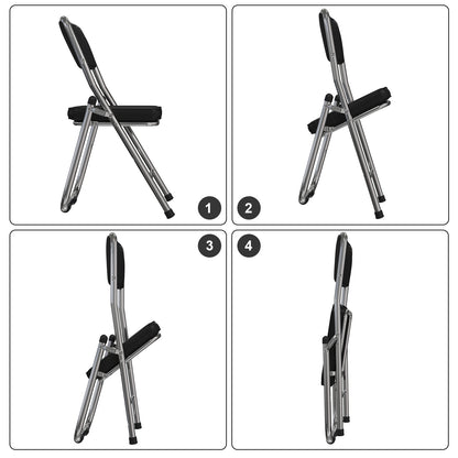 Eetkamerstoelen – Stoelenset – Kuipstoelen – Bistrostoelen – Kunstleren Stoelen – Zwart – Comfortabele Schuimvulling – Stevig Metalen Frame