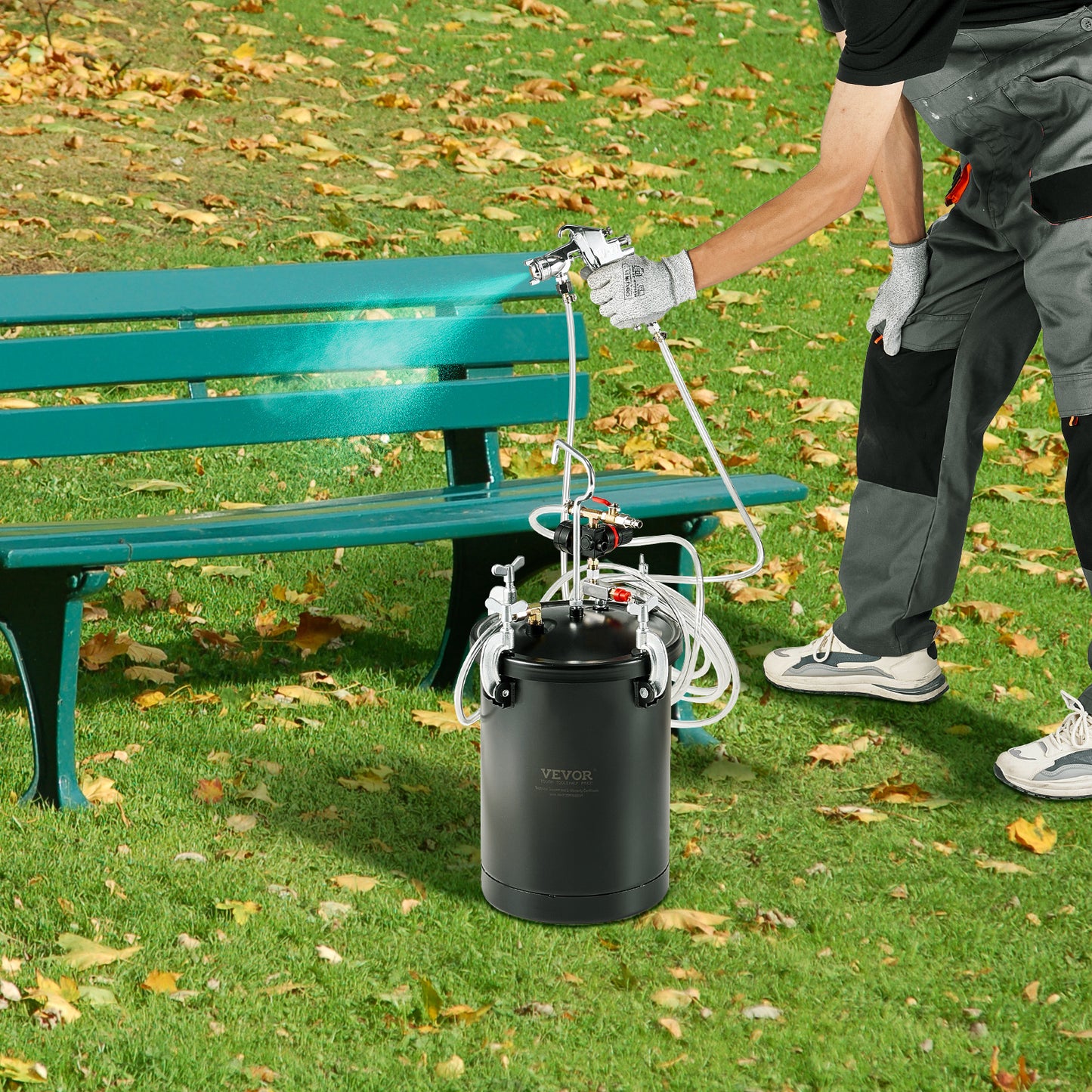 Verfspuitdrukvat – Verfspuittank – Verfspuitreservoir – Verfspuitcontainer – Verfspuitvat – 15 Liter Inhoud – Nauwkeurige Drukmeter
