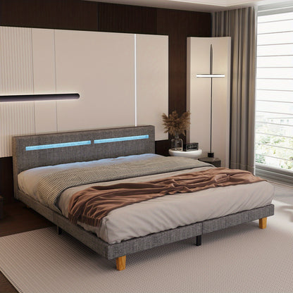 Bedframe – Bedombouw – Bedkast – Boxspringframe – Slaapkamerbed – 180x200 cm – Donkergrijs Gestoffeerd – Sterk Metalen Frame Met Opbergruimte