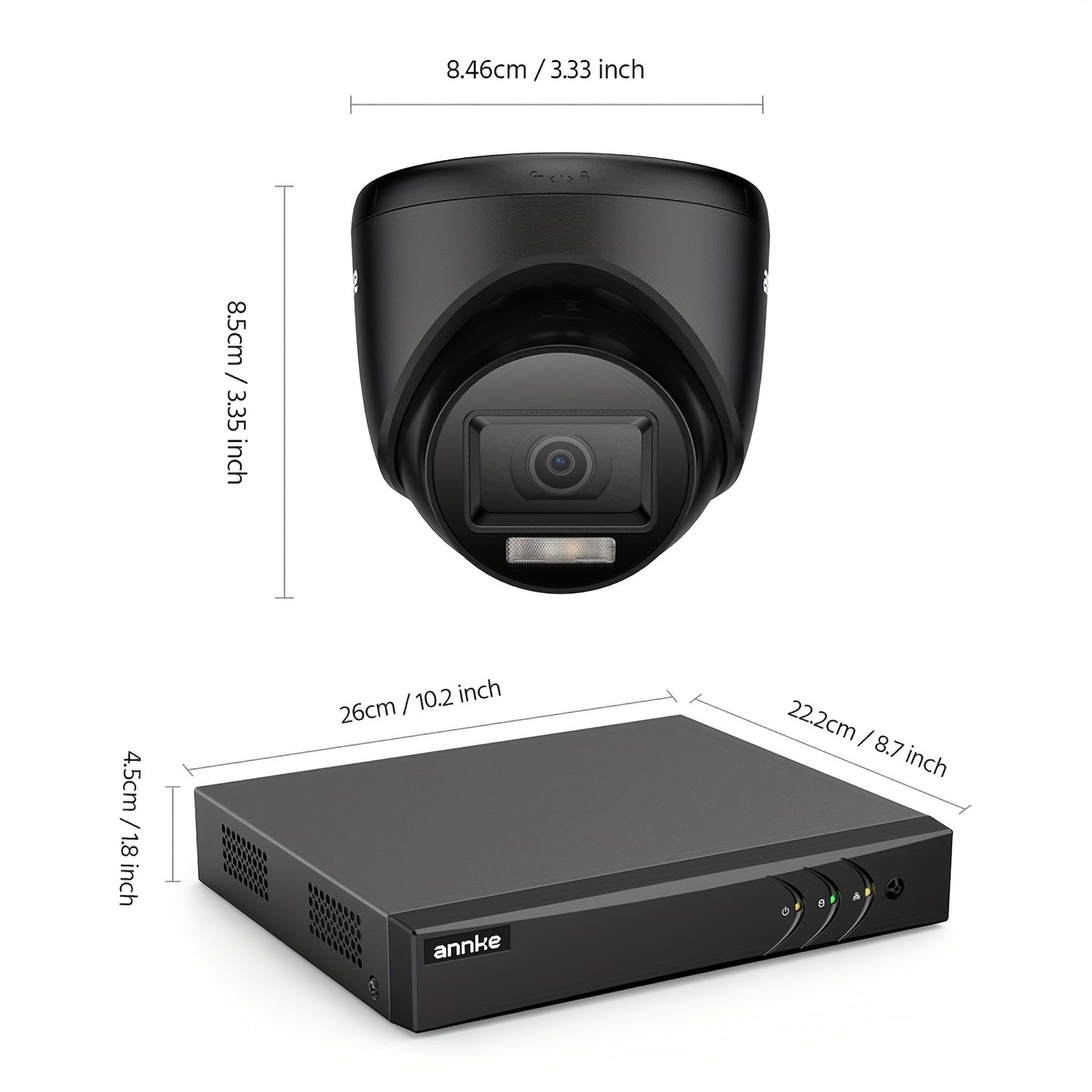 16-kanaals Beveiligingssysteem – Camerasysteem – CCTV Set – Surveillance Kit – 8 Slimme 1080P Camera’s – AI Mens- en Voertuigherkenning – Nachtzicht Tot 20 Meter