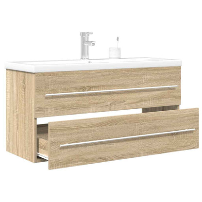 Badkamermeubel – Wastafelmeubel – Badkamerkast – Wandmeubel – Badkamermeubelset Sonoma Eiken – Compact 100x38,5x48 cm – Vochtbestendig Hout
