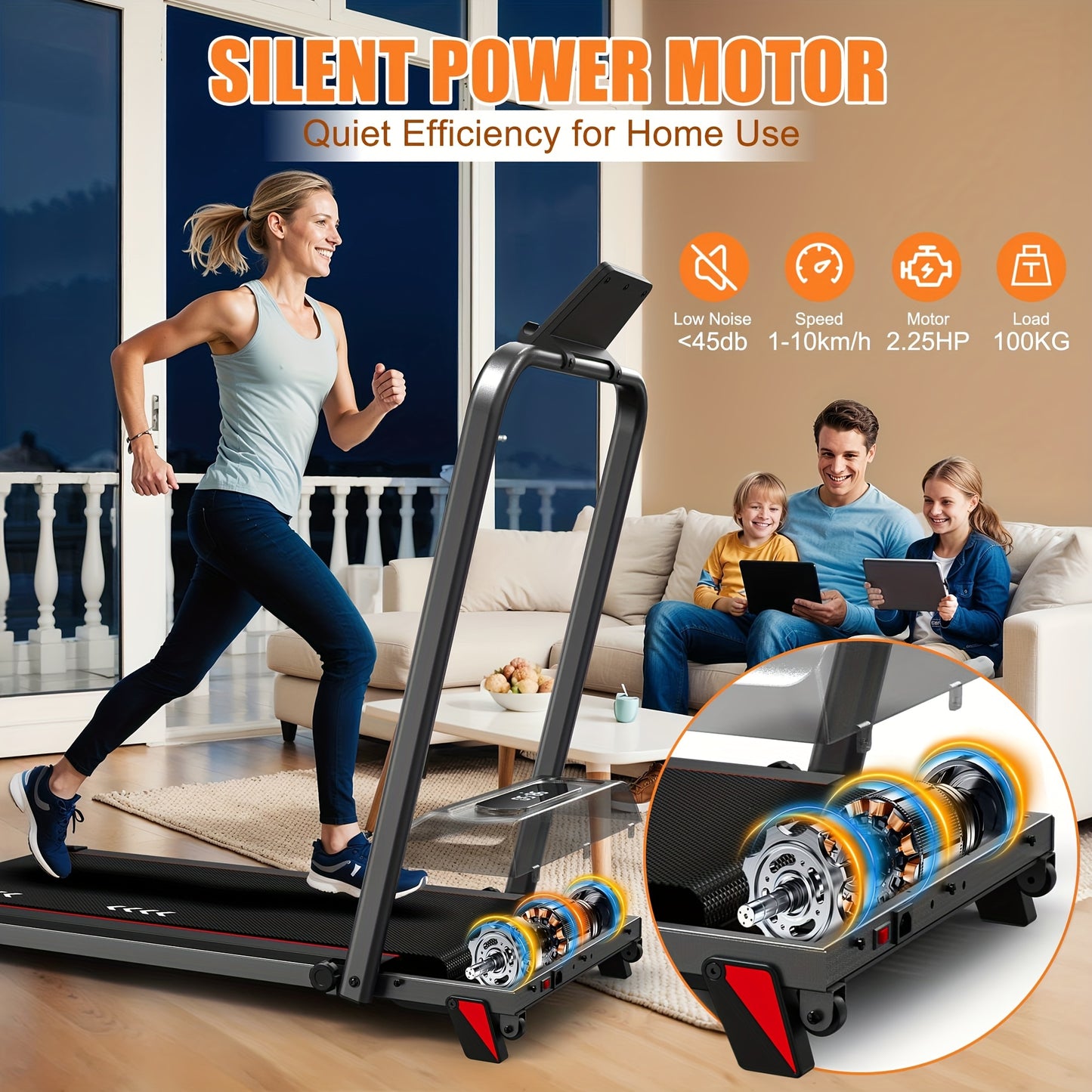 Loopband – Wandelband – Hardloopband – Walking Pad – Treadmill – 2,25 HP Motor – Verstelbare Hellingshoek 4%